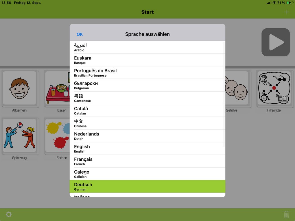 App-Screenshot - Infos im Text