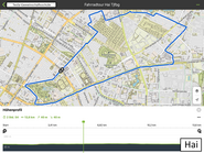 Screenshot der Route der Tesla Schule