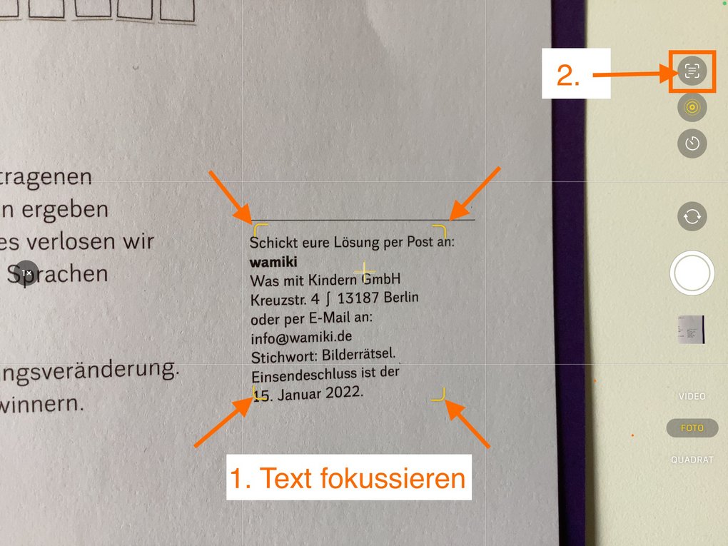 App-Screenshot - Infos im Text