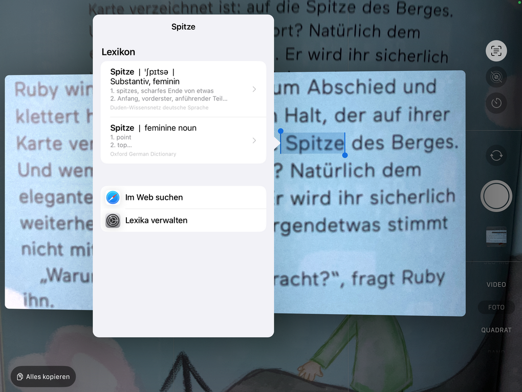 App-Screenshot - Infos im Text
