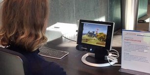 Mit Augensteuerung das Computerspiel Moorhuhnjagd spielen