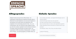 Screenshot des Einfache-Sprache-Übersetzer-Tools vom FC St. Pauli