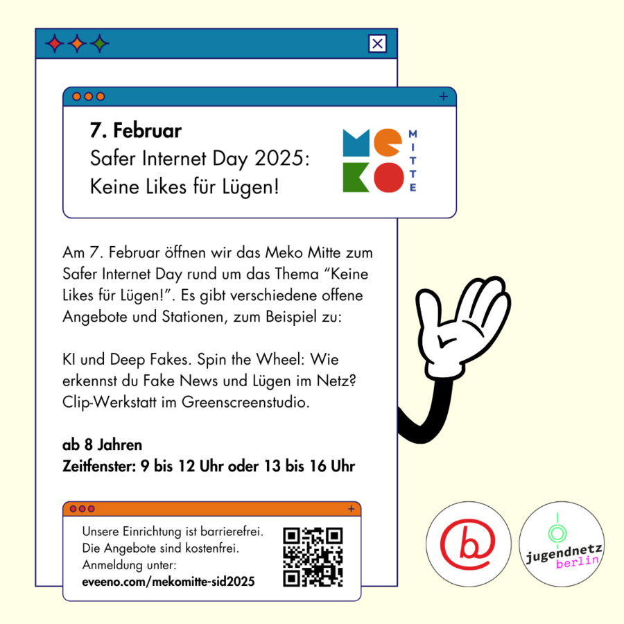 Flyer Safer Internet 2025 im Meko Mitte