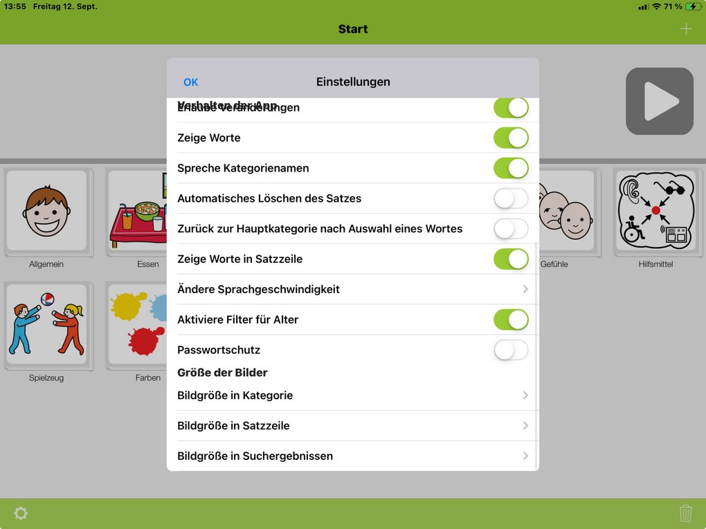App-Screenshot - Infos im Text