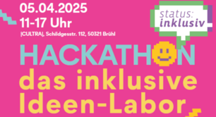 Flyer vom status-inklusiv-Hackathon. Alle Infos im Text.