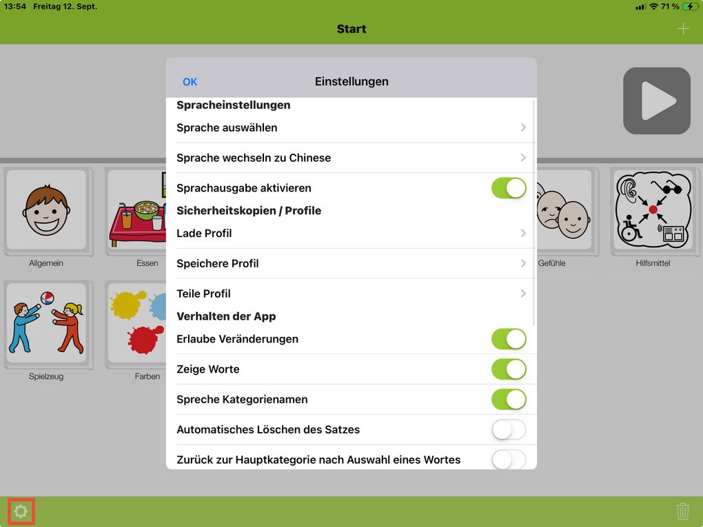 App-Screenshot - Infos im Text