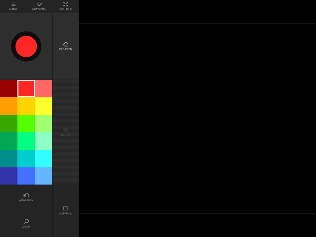 Screenshot Tagtool: Leere Zeichenfläche