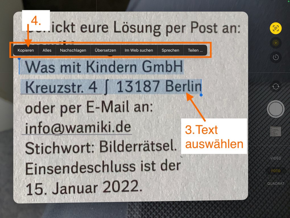 App-Screenshot - Infos im Text