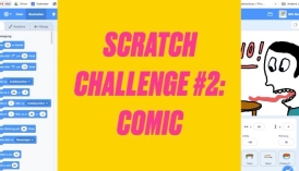 Screenshot des Videotutorials einer Scratch Challenge zum Thema Comics.