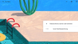Screenshot der Startoberfläche von Google Meet.