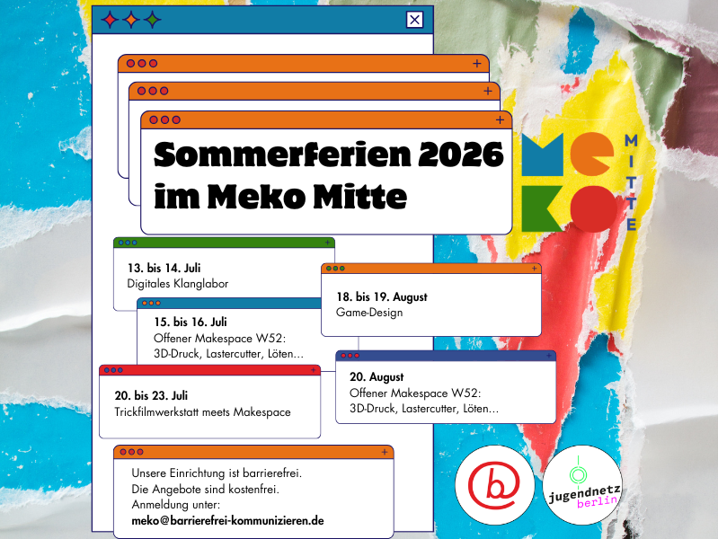 Flyer Sommerferienprogramm Meko Mitte 2026