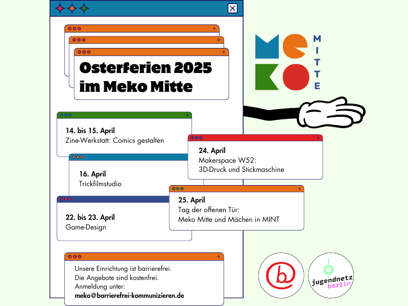 Flyer Osterferien 2025 im Meko Mitte