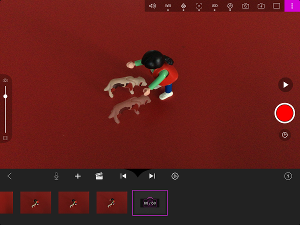 Bildschirmfoto Stop Motion Studio Pro: Deckkraft einstellen