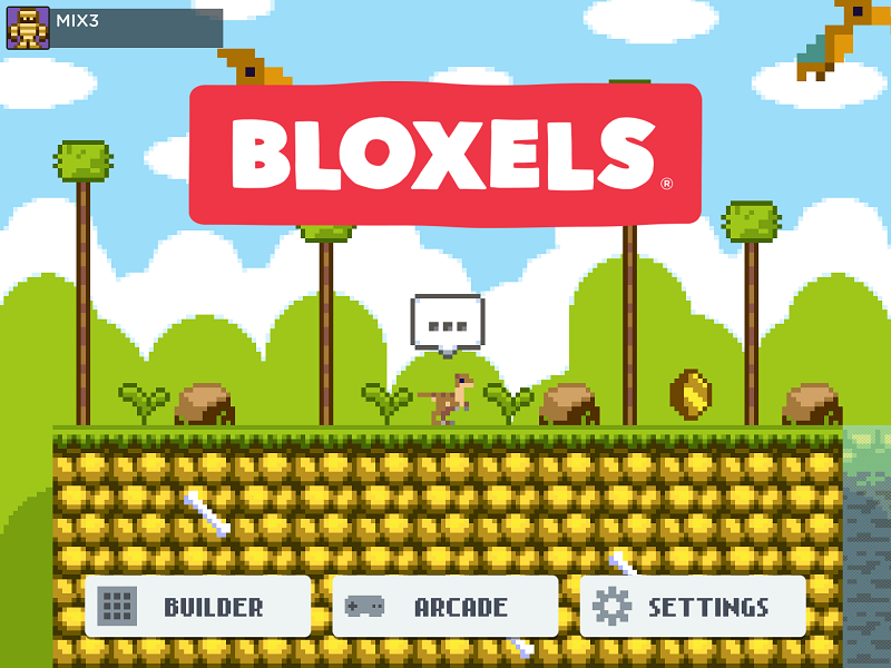 Startbildschirm von Bloxels