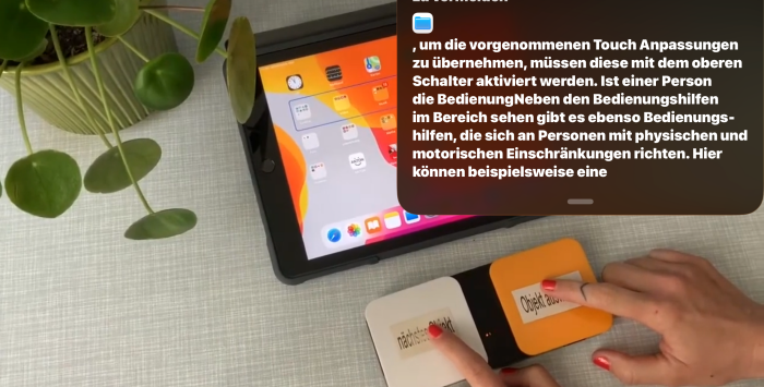auf iPad abgespieltes Video mit live erstellten Untertiteln