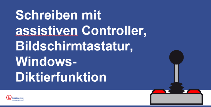 Text-Bild-Kombination: Beitragstitel und assistiver Controller